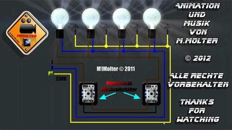 Zwei Lichtschalter Und Vier Lampen Anschlie En Am Schaubild Erkl Rt Von