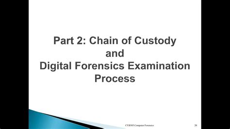 Chain Of Custody Digital Forensics Examination Process And Hashing