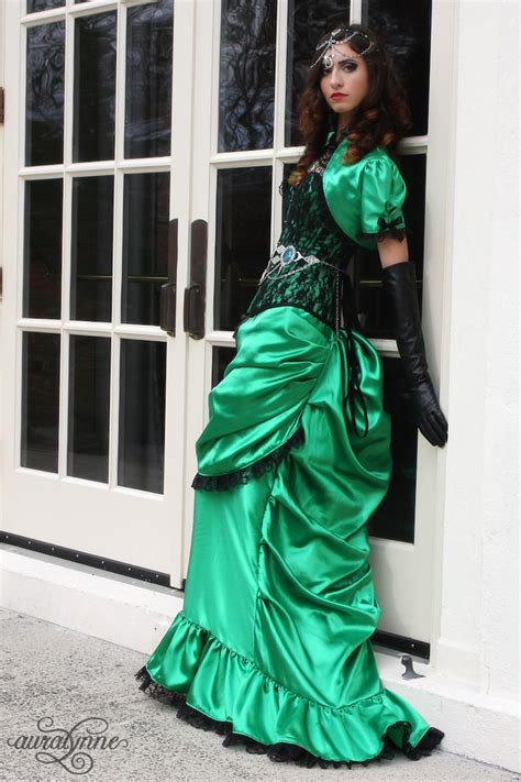 Green Wedding Dress Arsenic and Black Lace Victorian Gown | Etsy