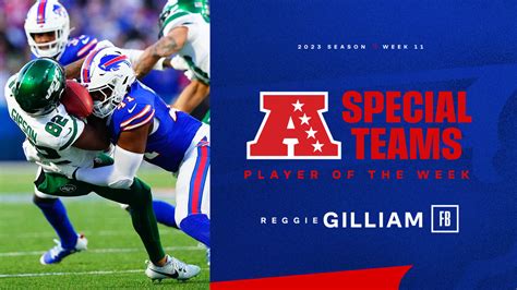 Reggie Gilliam Earns Afc Special Teams Player Of The Week Award After