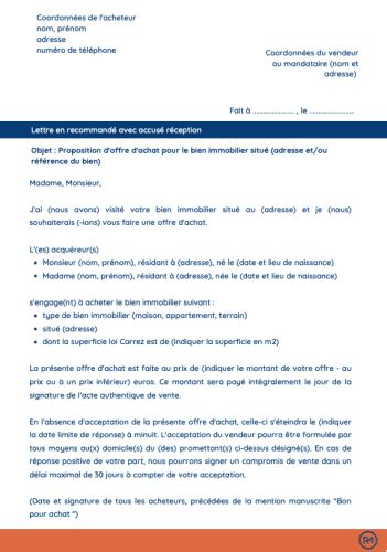 Mod Le Doffre Dachat Immobilier Gratuit Lettre Word Et Pdf