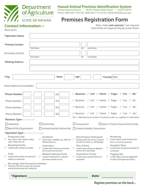 Fillable Online Premises Registration Form Fax Email Print PdfFiller