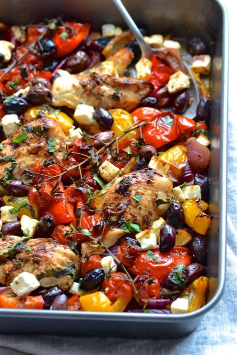 A Super Easy Traybake Packed With Roasted Peppers Tomatoes Olives