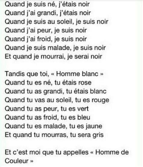 Poeme Homme De Couleur