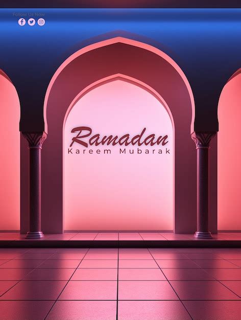 Conception De Carte De Voeux De Ramadan Islamique Avec Composition De