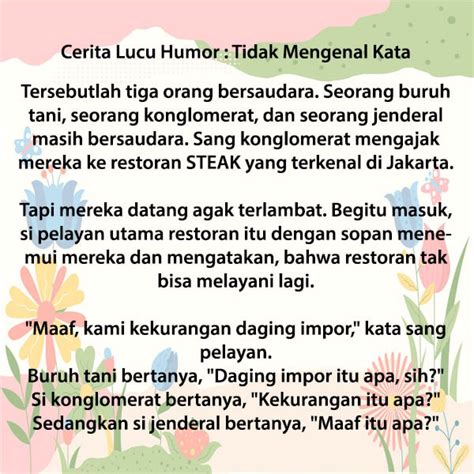 Kumpulan Cerita Humor Lucu Paling Kocak Cocok Untuk Semua Umur