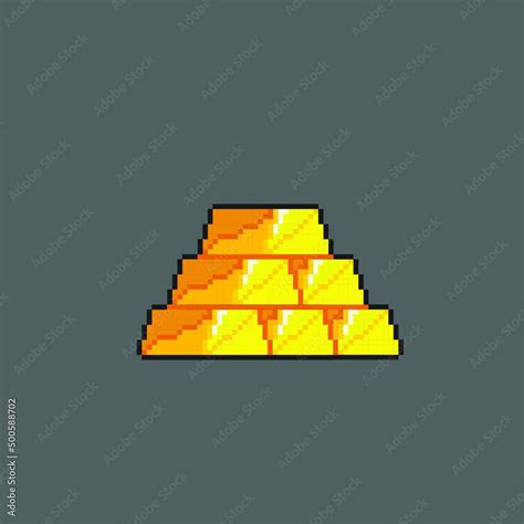 pile of gold bar in pixel art style Stock Vector 픽셀 아트 모션 그래픽 픽셀 아트 게임