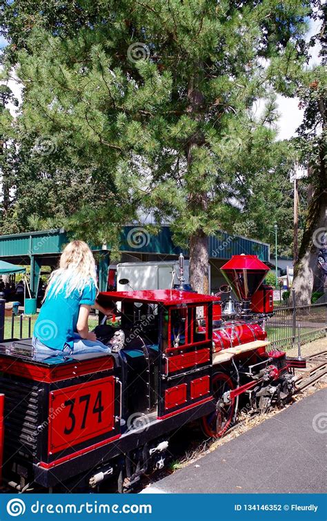 Train Ride through Oaks Amusement Park, Portland Oregon, USA Stock ...