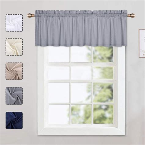 Haperlare Kitchen Curtain Valance Farmhouse Embossed Textured Blackout