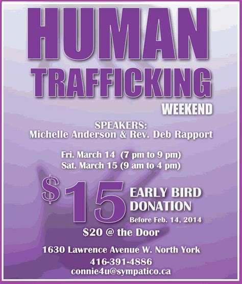 Human Trafficking Week End Toronto Mar 1415