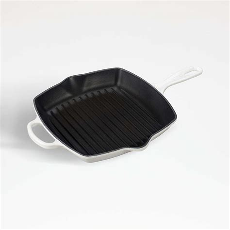 Le Creuset Signature Square 10.25" White Enameled Cast Iron Grill Pan ...