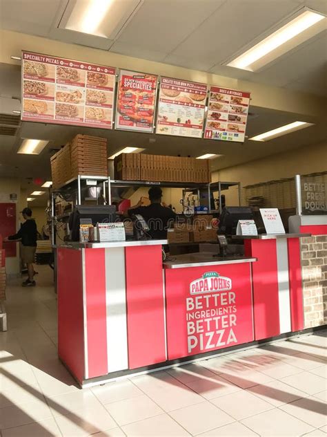 Inside a Papa John`s American Pizza Restaurant Chain in Texas, America Editorial Stock Photo ...