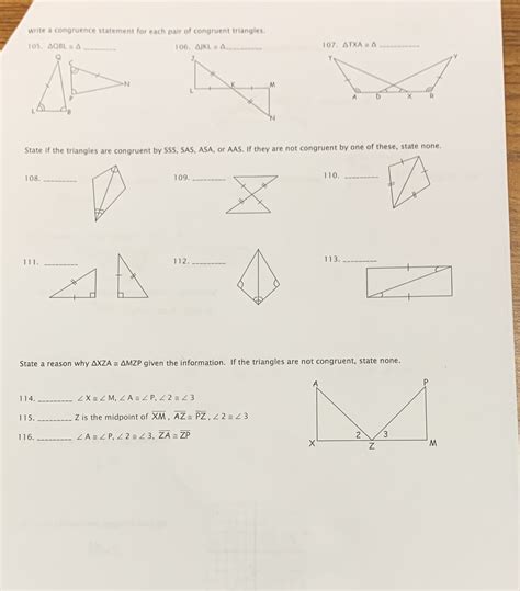 [solved] Write A Congruence Statement For Each Pair Of Congruent Triangles Course Hero