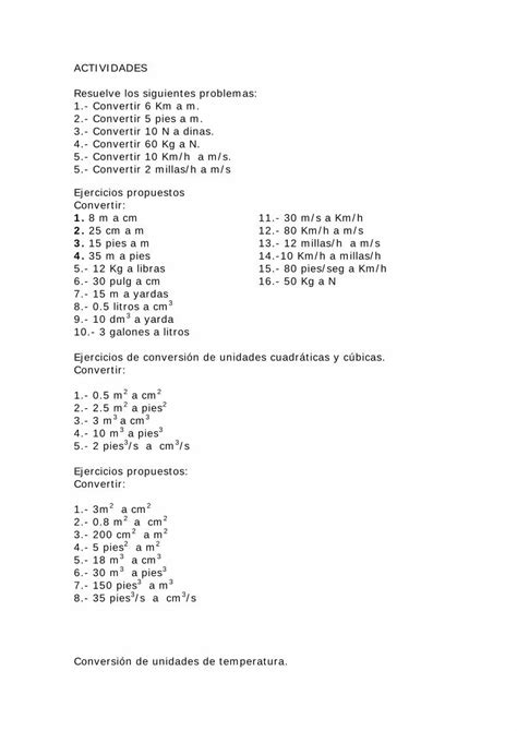 Pdf Actividades Resuelve Los Siguientes Problemas Ejercicios De