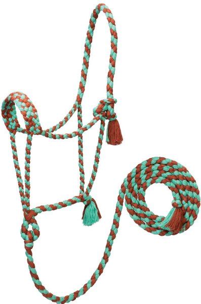 Weaver Leather Ecoluxe Braided Rope Horse Halter Biscay Greencinnamon