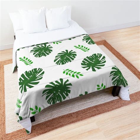 Green Palm Tree Leaf Pattern Comforter By Notoriousgalaxy Pattern