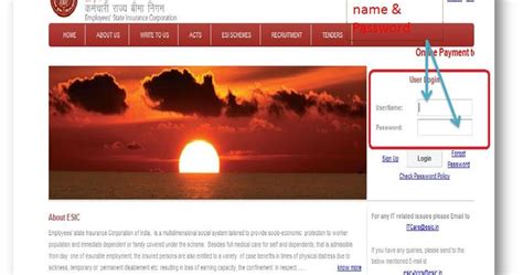ESIC Employer Portal Guide: Login Page