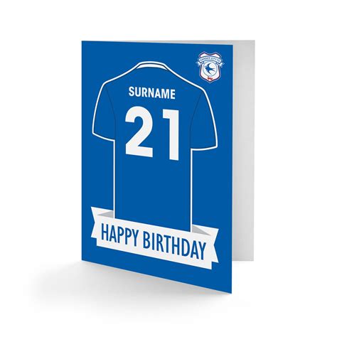 Cardiff City Fc Shirt Birthday Card Etsy