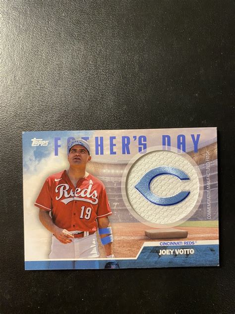 Topps Series Joey Votto Father S Day Blue Bottom Sp Team Patch