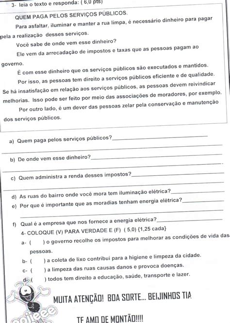 Atividade Sobre Serviços Publicos 4 Ano - Atividade Sobre Serviços Publicos 4 Ano - FDPLEARN