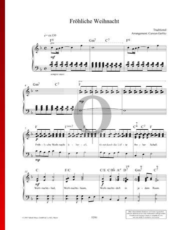 Fröhliche Weihnacht Anonymous Piano Sheet Music OKTAV