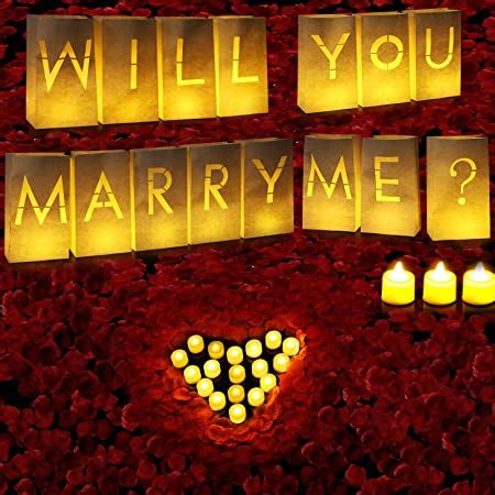 Pcs Will You Marry Me Sign Luminary Letters Paper Bags Proposal