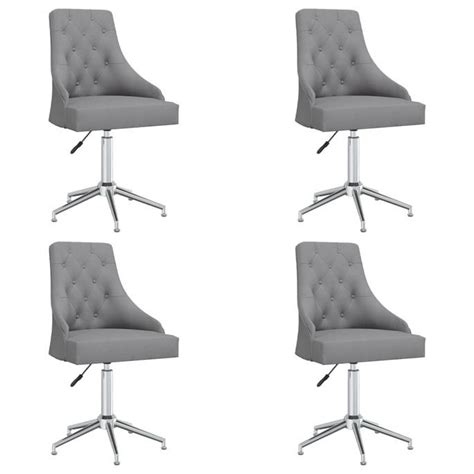 Home Chaises Pivotantes De Salle Manger Pcs Gris Clair Tissu