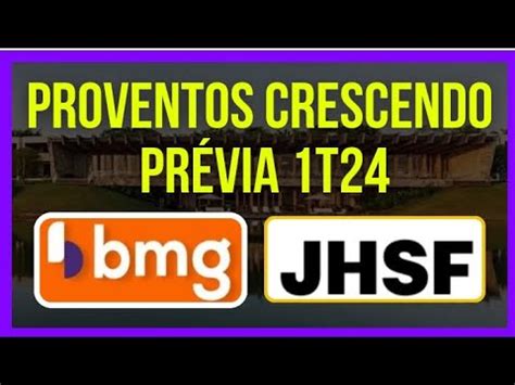 JHSF3 JHSF PRÉVIA 1T24 vem BOA BMGB4 BANCO BMG PROVENTOS jhsf3