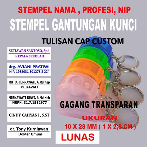 Stempel Tulisan Custom Stempel Gantungan Kunci Stempel Nama Lazada