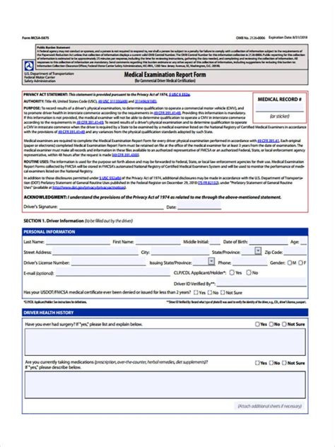 Printable Dot Medical Form Printable Form 2024