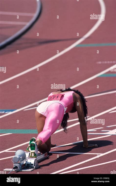 Florence Griffith Joyner Competing At The 1988 Us Olympic Track And