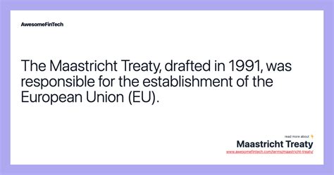 Maastricht Treaty | AwesomeFinTech Blog