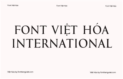 Font Việt Hóa 1ftv International Regular