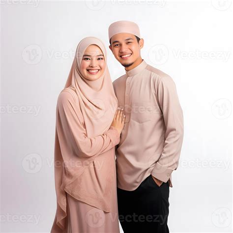 AI generated Heartwarming portrayal of a young Asian Muslim couple in