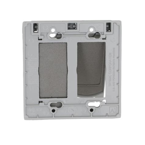 Hubbell 2 Gang Square Gray Metal Weatherproof Electrical Box Cover In The Electrical Box Covers