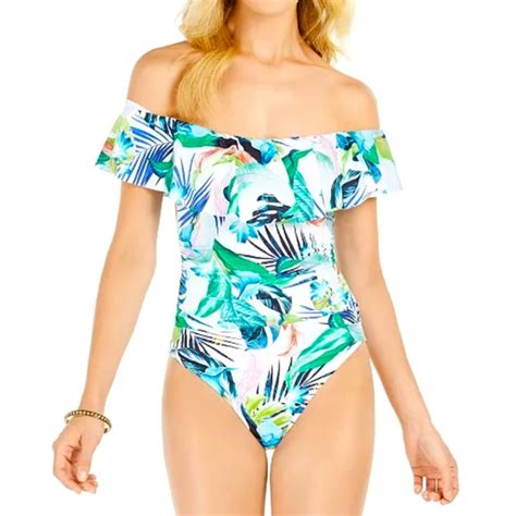 La Blanca Swim La Blanca Off The Shoulder Tummy Control One Piece