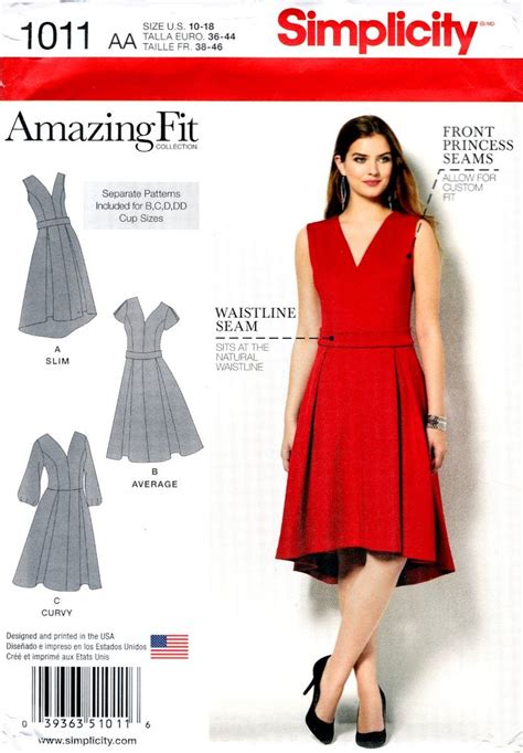 Simplicity1011missesdressfittedvaryingsleevelengthssewingpatternsizes10 18