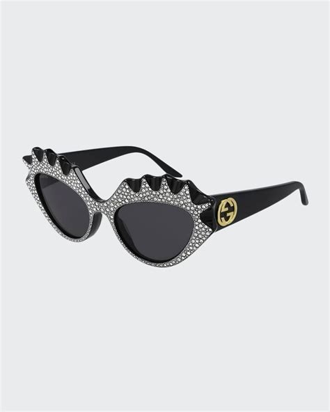 Gucci Hollywood Forever Irregular Acetate Cat Eye Sunglasses With