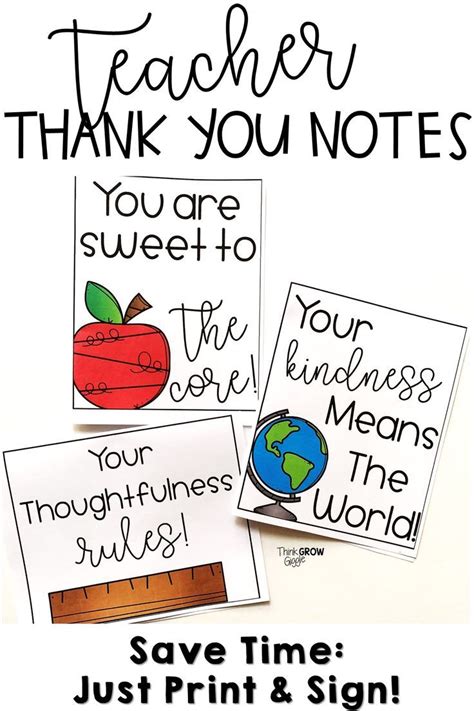 Thank You Cards For Students from Teachers School Notes | Teacher thank ...