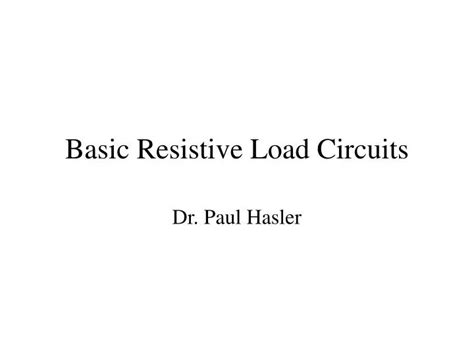 basic resistive load circuits powerpoint