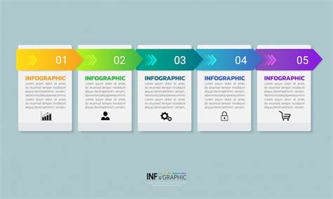 Five Steps Infographics Template Premium Vector