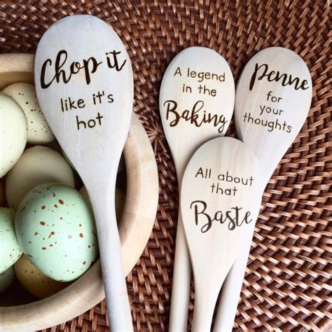 Custom Funny Kitchen Spoons Kitchen Puns Woodburned Spoons Etsy