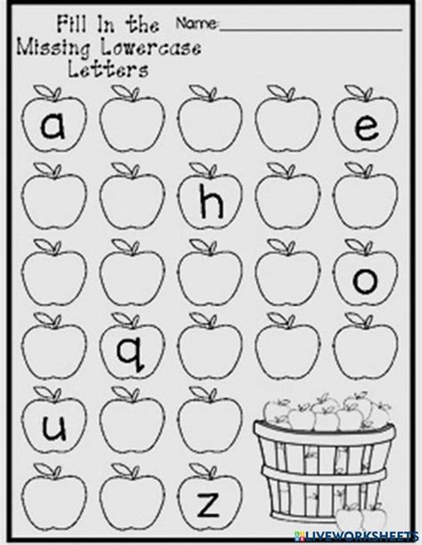 Fill In The Missing Letters Interactive Worksheet Alphabet Worksheets