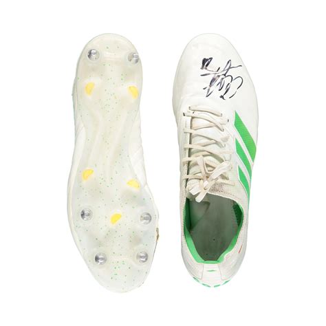 Cesar Azpilicuetas Adidas Copa Boots Whitegreen Personalised Match