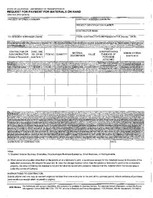 Fillable Online Dot Ca Form CEM 5101 Request For Payment For Materials