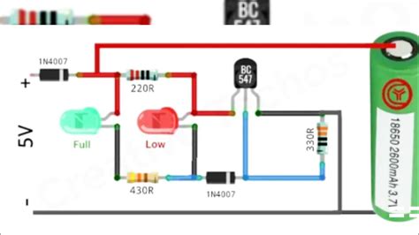 37v Lithium Battery Charge Lowandfull Indicator Circuit Bc547 Transistor Youtube