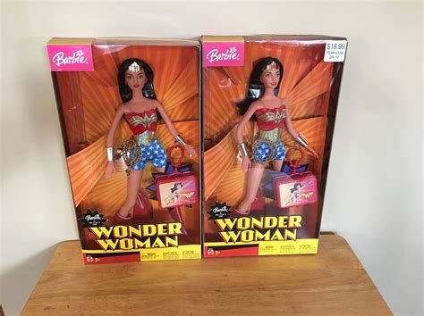 2003 BARBIE MATTEL LOT OF 2 WONDER WOMAN DOLLS DC COMICS NEW IN BOXES