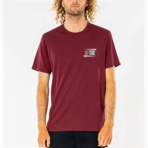 Rip Curl Wedge Tee Maroon Island Wake