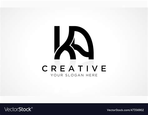 Ka Letter Logo Design Template Alphabet Initial Vector Image