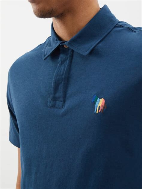 Paul Smith Zebra Logo Organic Cotton Polo Shirt Navy Editorialist